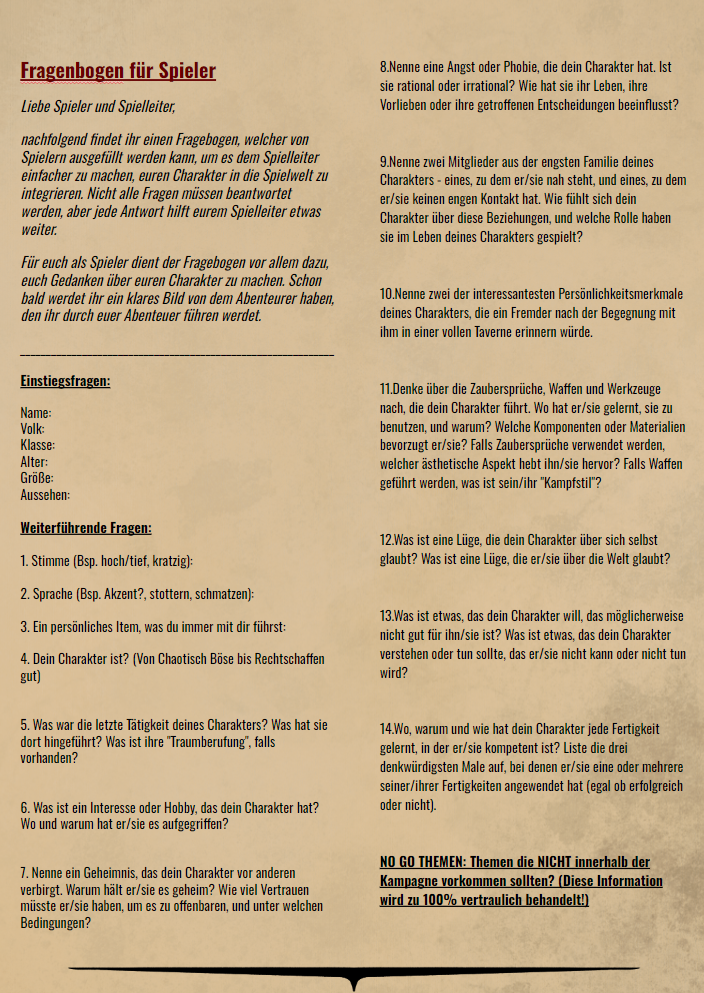 Guide - So planst du deinen Kampagnenstart | Quest Guide 5e