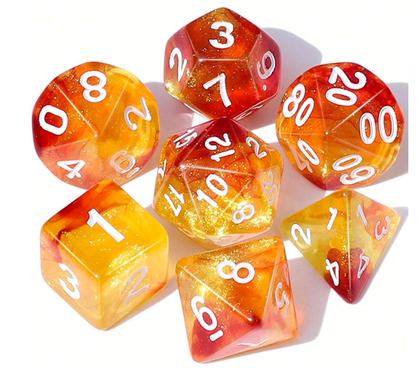 Gold Honey Diceset | 7 teiliges Würfelset