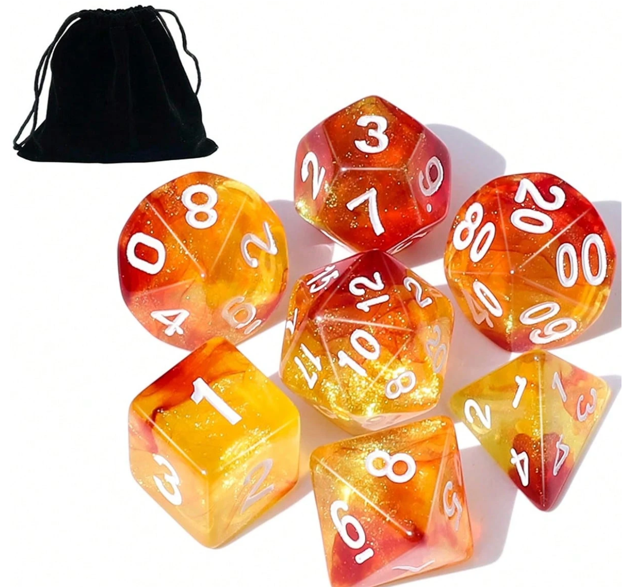 Gold Honey Diceset | 7 teiliges Würfelset