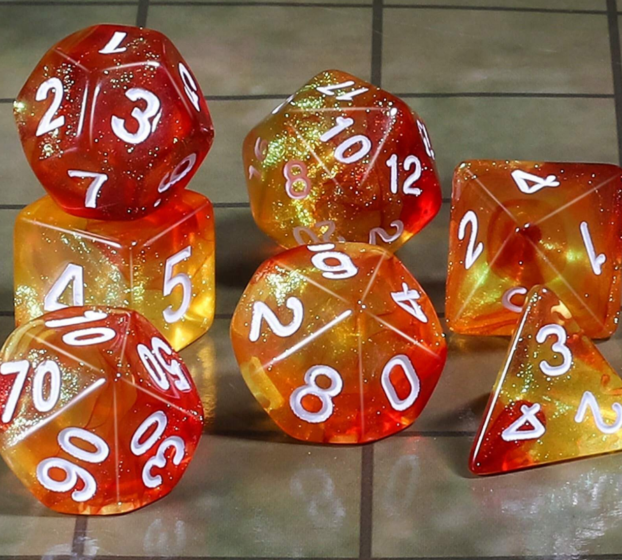 Gold Honey Diceset | 7 teiliges Würfelset