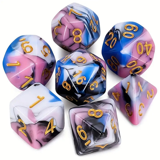 Magic Gum inkl. Würfelbeutel | 7 teilig Würfelset