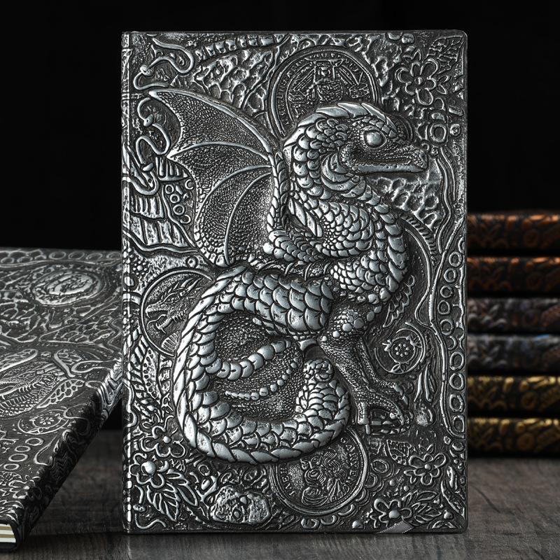 Götterdrache Tagebuch | Mit Prägung | Kunstleder Dragon Notebook Din A5