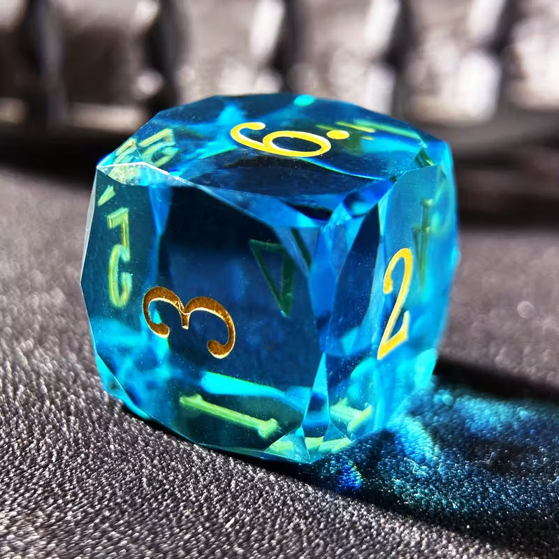 Saphir Edelstein Grün - Dice | 7-teiliges Würfelset