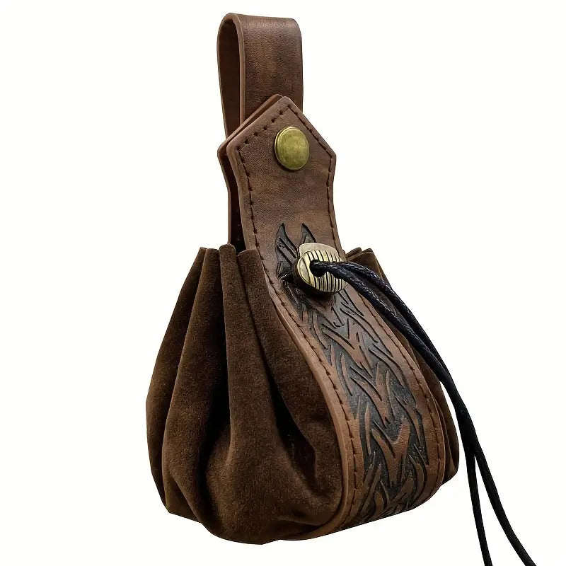 Vintage geprägte Ledertasche für Würfel | mit Gürtelaufhang