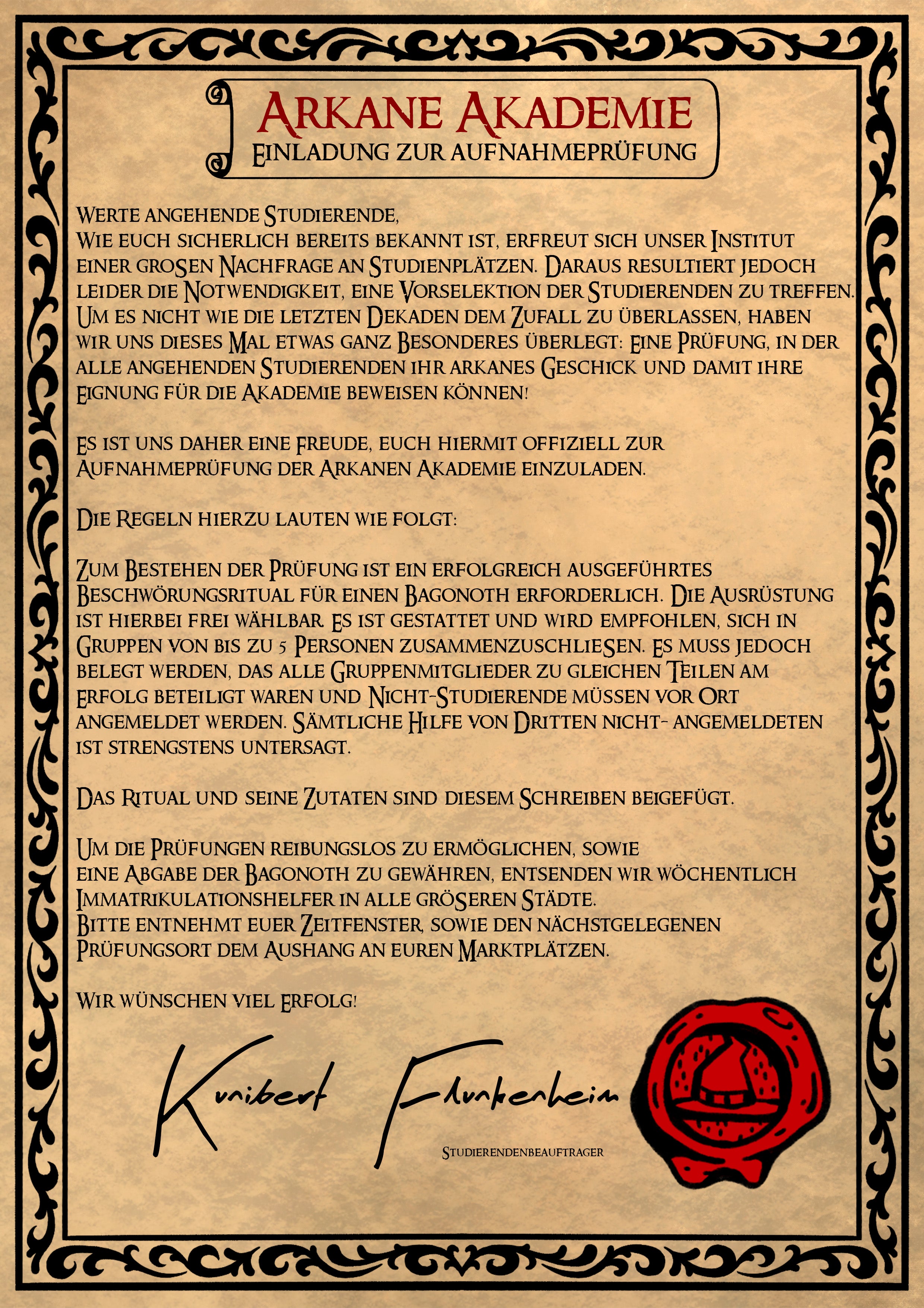 Quest Oneshot Abenteuer: "Das Arkane Aufnahmeritual" | 5e