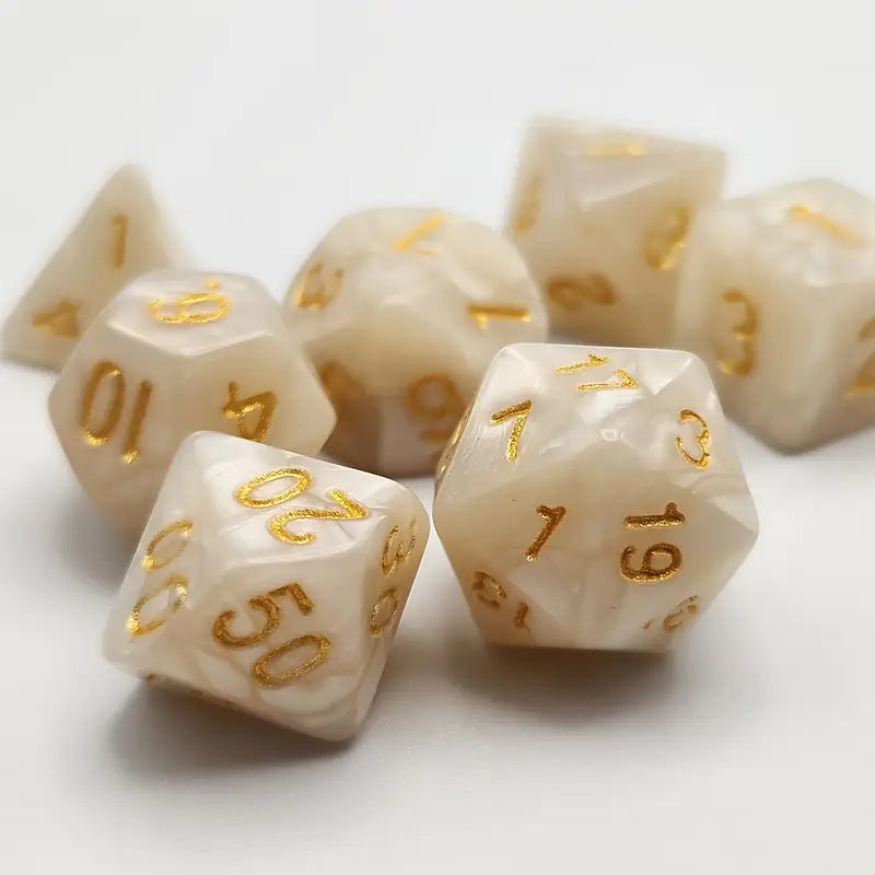 Marmor White | 7-teiliges Diceset