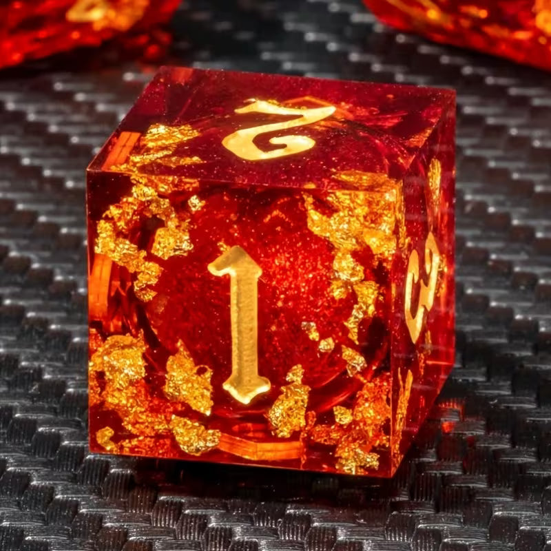 Glutstein - Diceset | 7-teiliges Würfelset