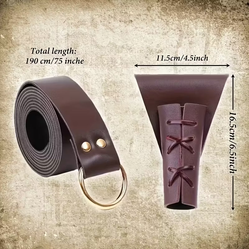 Abenteurerset "Grenzwinkel" mit Gürtel - Tasche & Schwertscheide