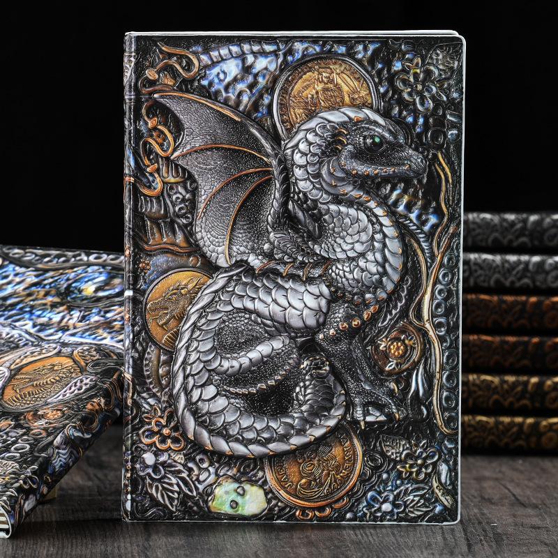 Götterdrache Tagebuch | Mit Prägung | Kunstleder Dragon Notebook Din A5