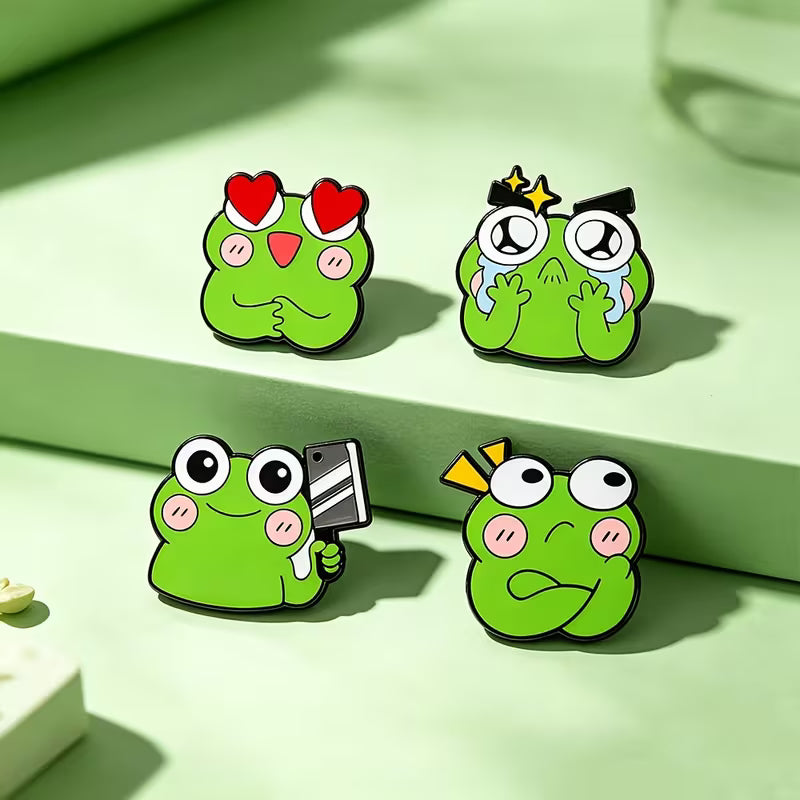 Froggo Anstecker 4x Set | Emaille Brosche | Anstecker