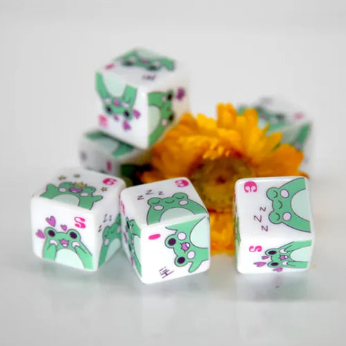 Frog D6 Set - Blau | 6x Frosch Würfelset | Dice