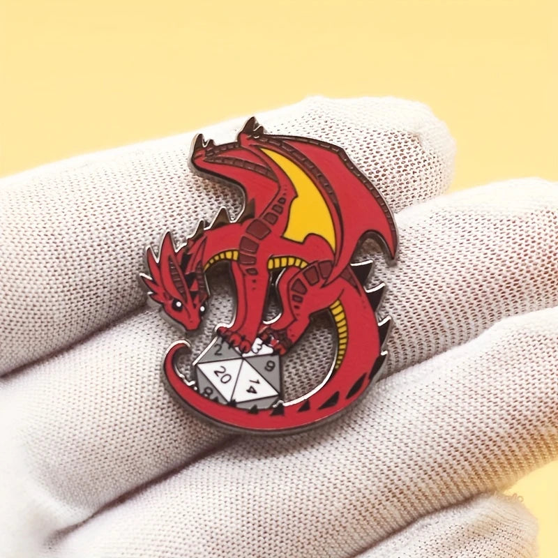 Red Dragon | Drache Anstecker Pin aus Metall