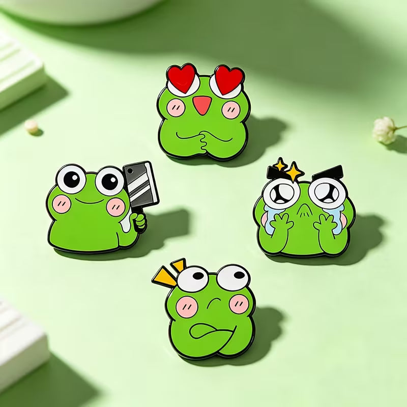 Froggo Anstecker 4x Set | Emaille Brosche | Anstecker