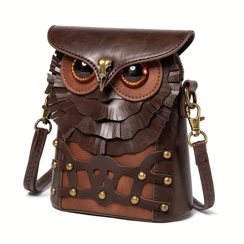 Eulen Umhängetasche | Tasche Braun