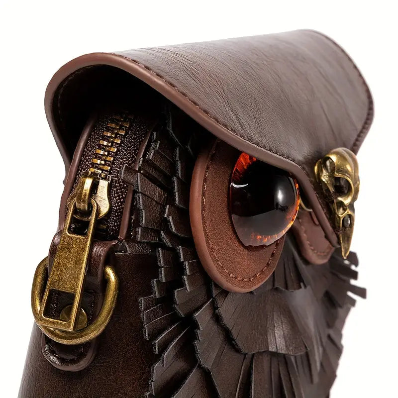Eulen Umhängetasche | Tasche Braun