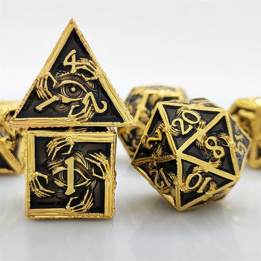 Unterwelt Schwarz-Gold | 7 teiliges Würfelset