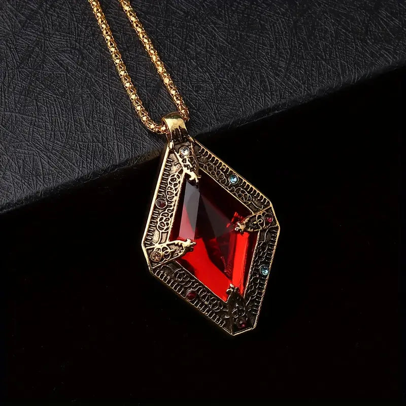 Goldene Rubin Halskette | Ryolith Kristall Design