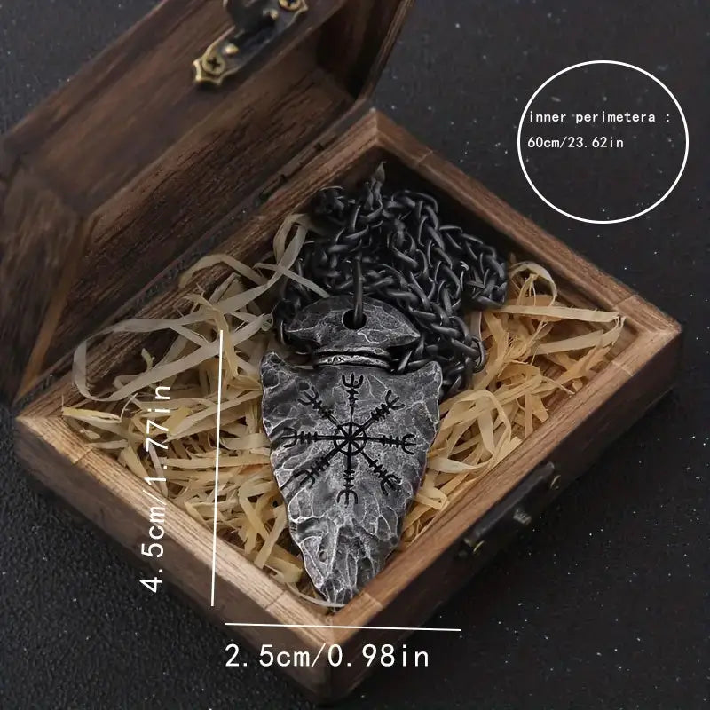 Runenstein Pfeilspitzen Kette | Halskette Silber