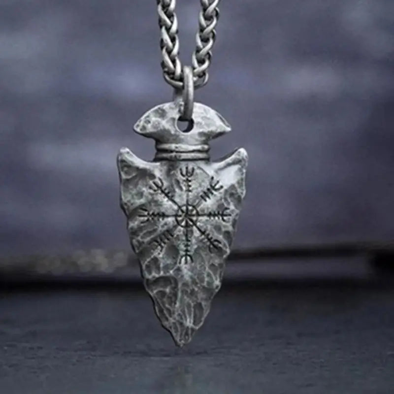 Runenstein Pfeilspitzen Kette | Halskette Silber