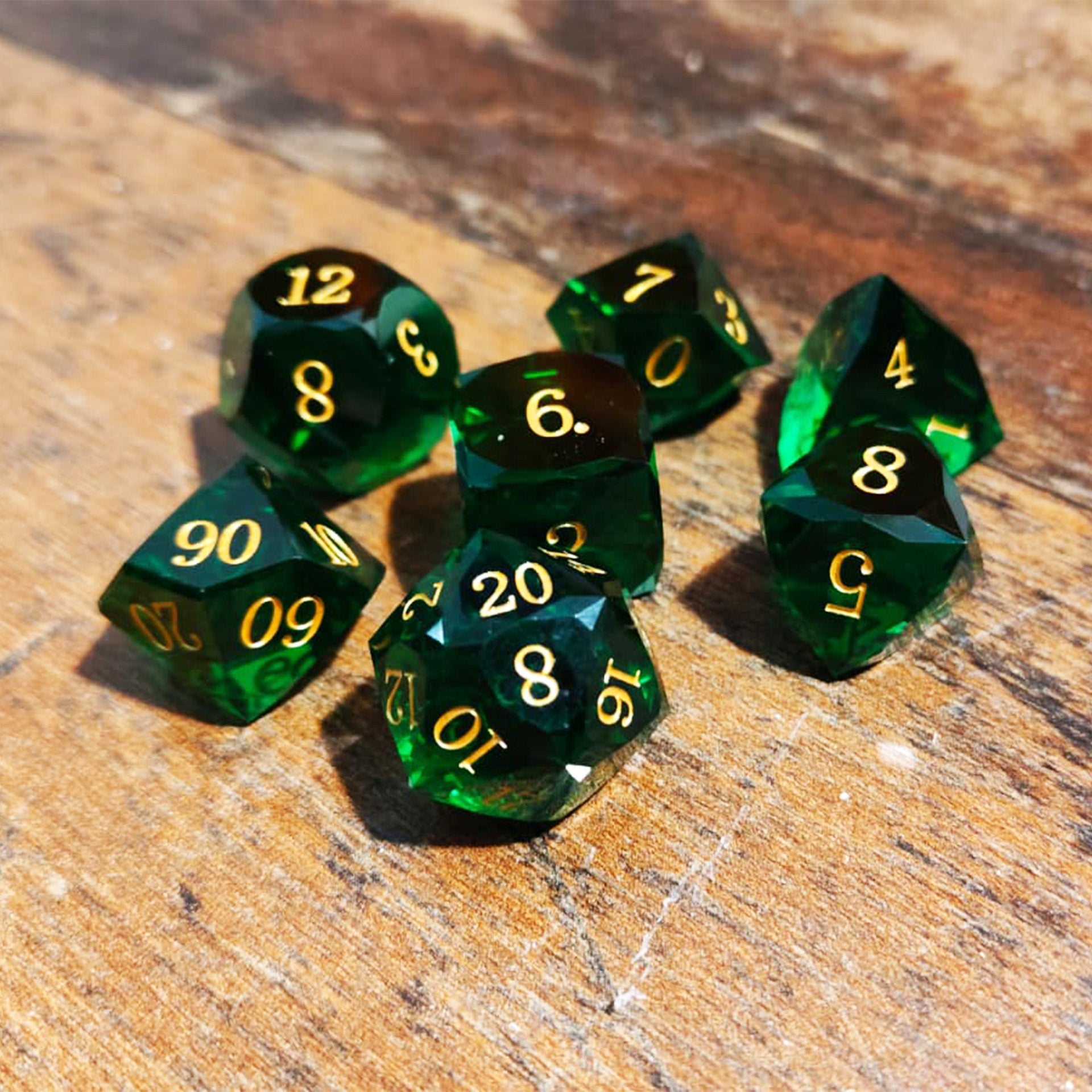 Smaragd Edelstein Grün - Dice | 7-teiliges Würfelset