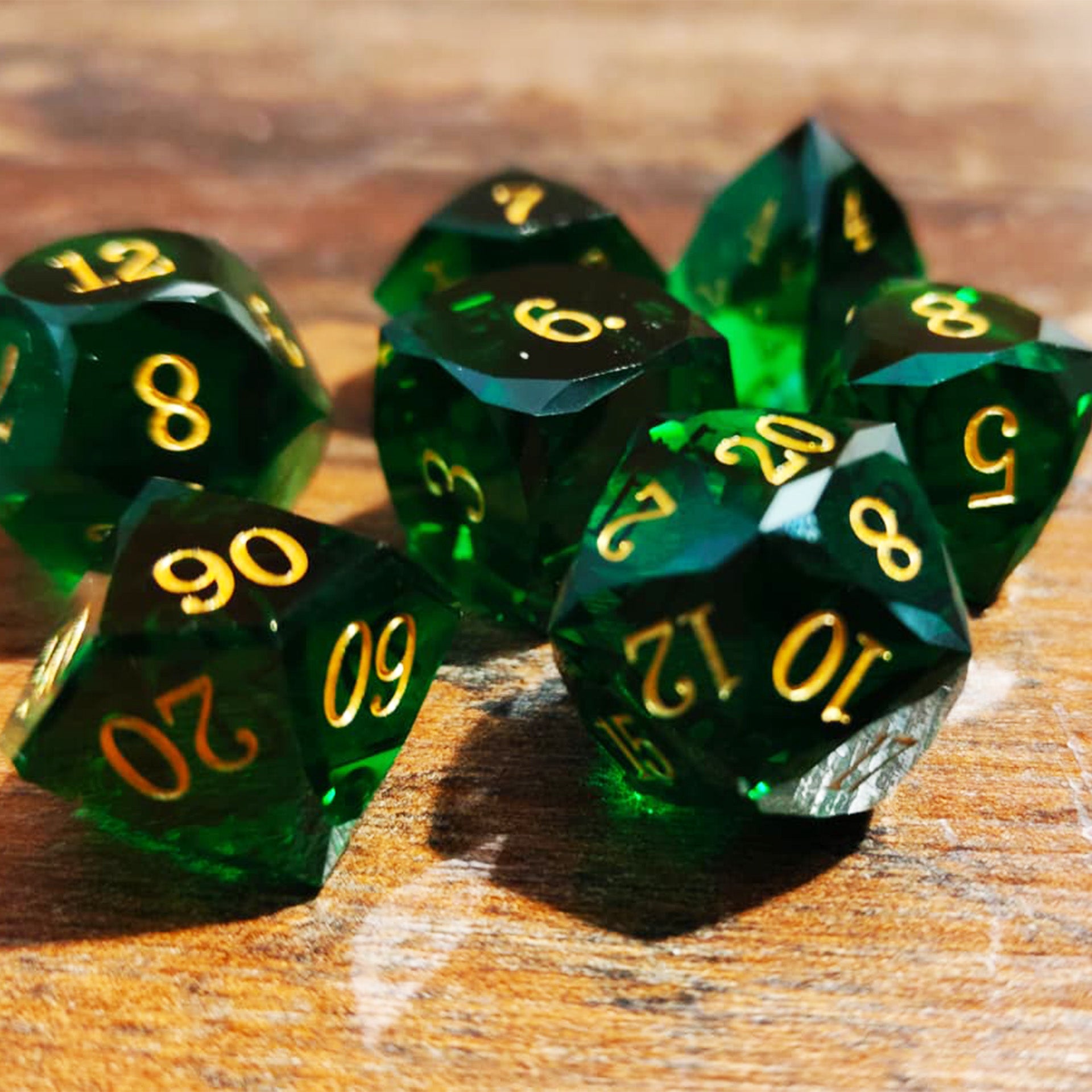 Smaragd Edelstein Grün - Dice | 7-teiliges Würfelset